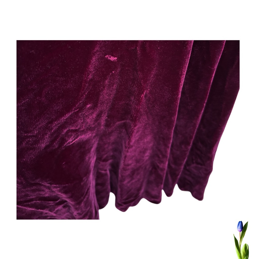 Vintage Burgundy Velvet Dress NUIT PETITES Union Made U.S.A. Size 6 - Picture 3 of 11